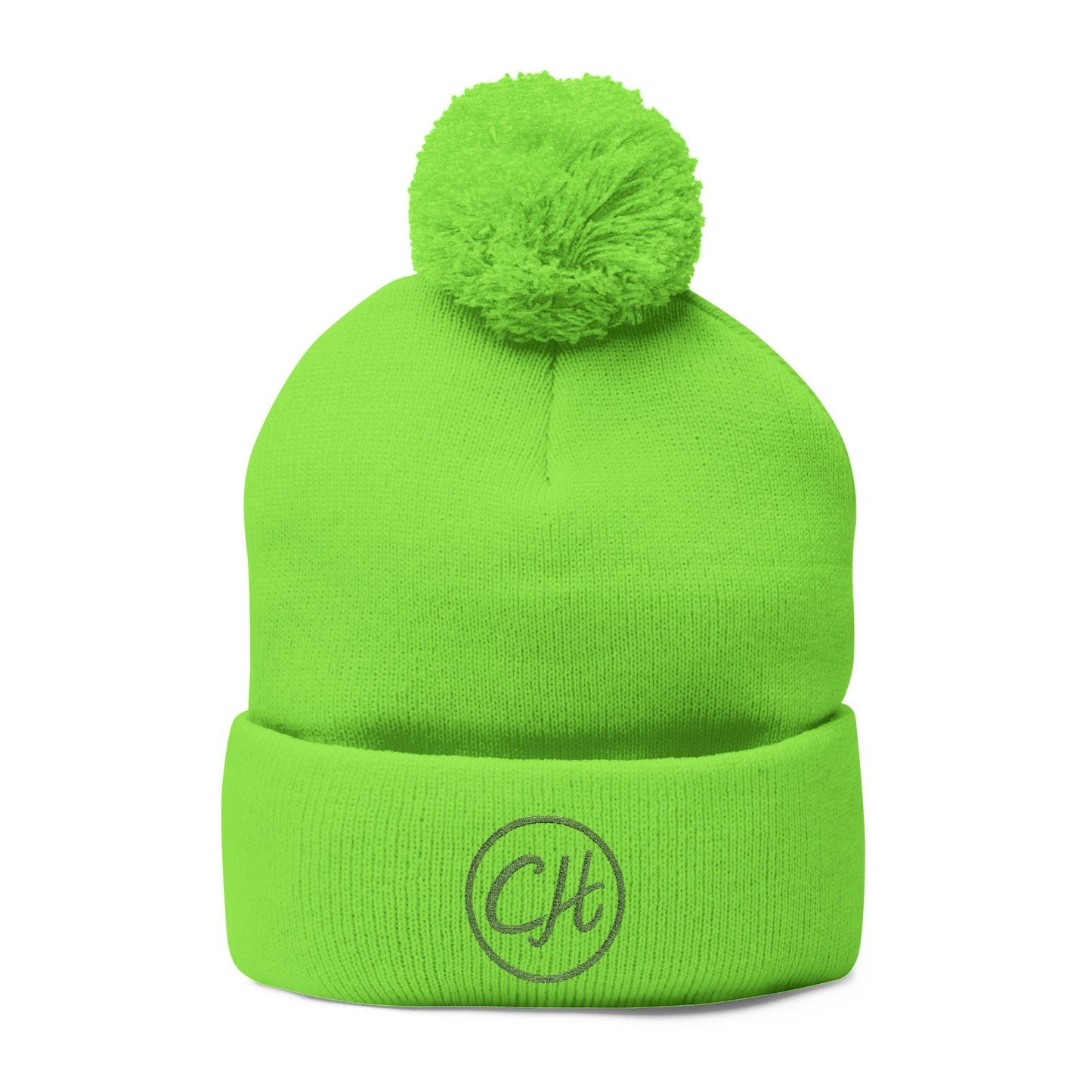 Pom-Pom Knit Cap (Embroidery)