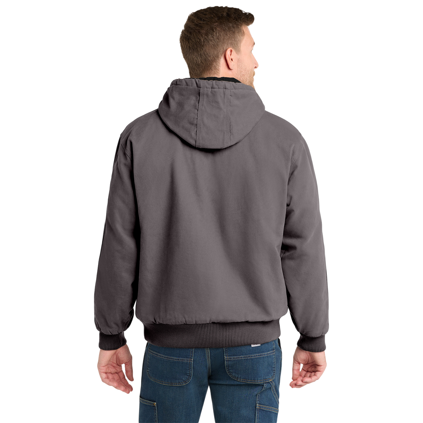 CornerStone® Men's Duck Cloth Hooded Work Jacket (Embroidery)