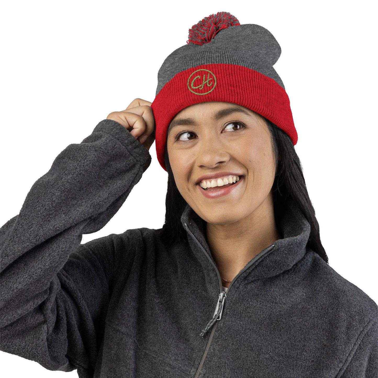 Pom-Pom Knit Cap (Embroidery)