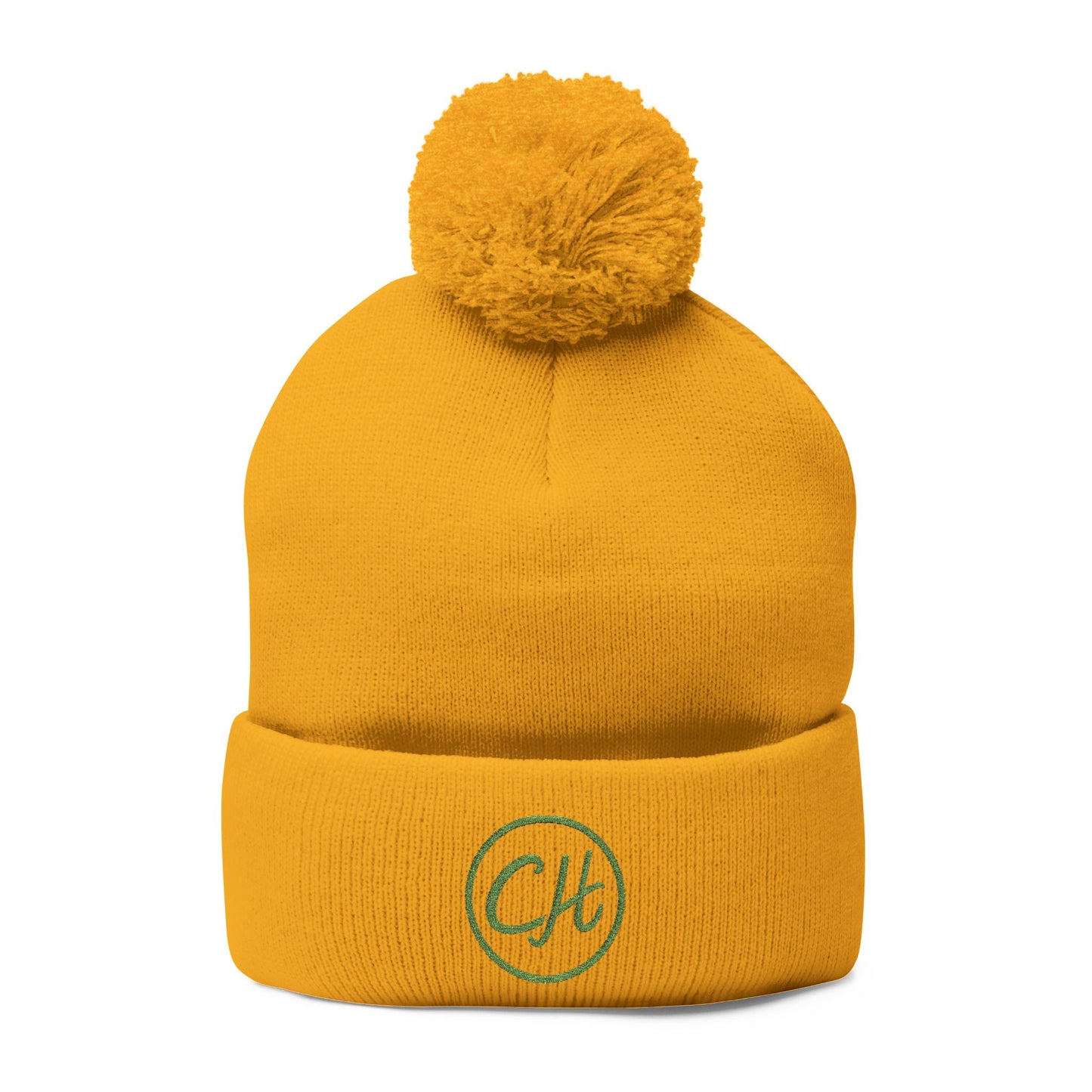 Pom-Pom Knit Cap (Embroidery)