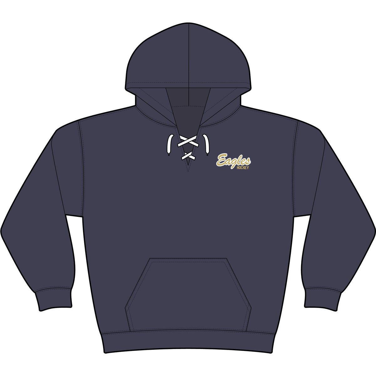 Bethpage Hockey Lace Up Hoodie - Script