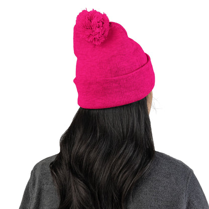 Pom-Pom Knit Cap (Embroidery)