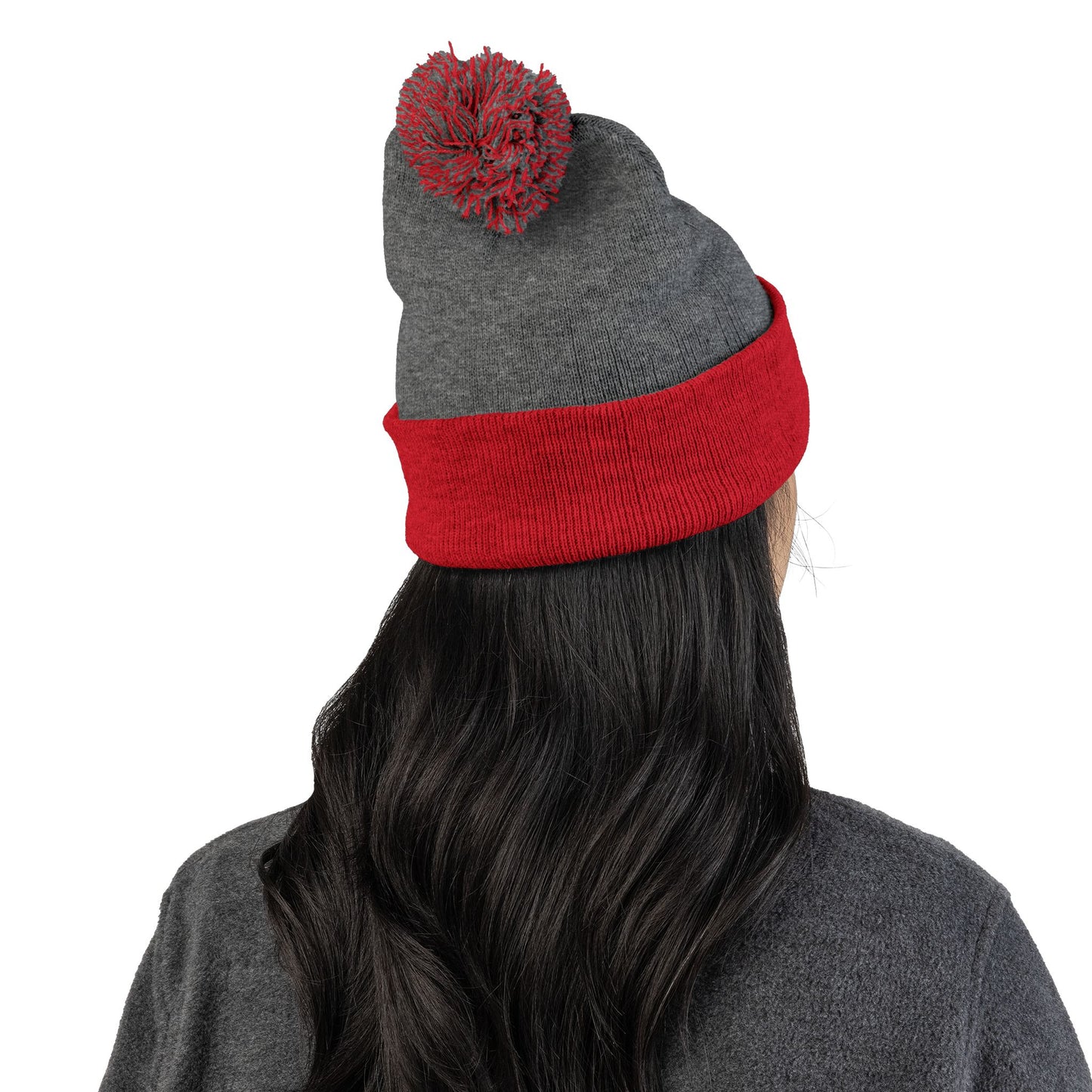 Pom-Pom Knit Cap (Embroidery)