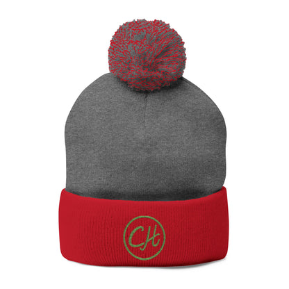 Pom-Pom Knit Cap (Embroidery)