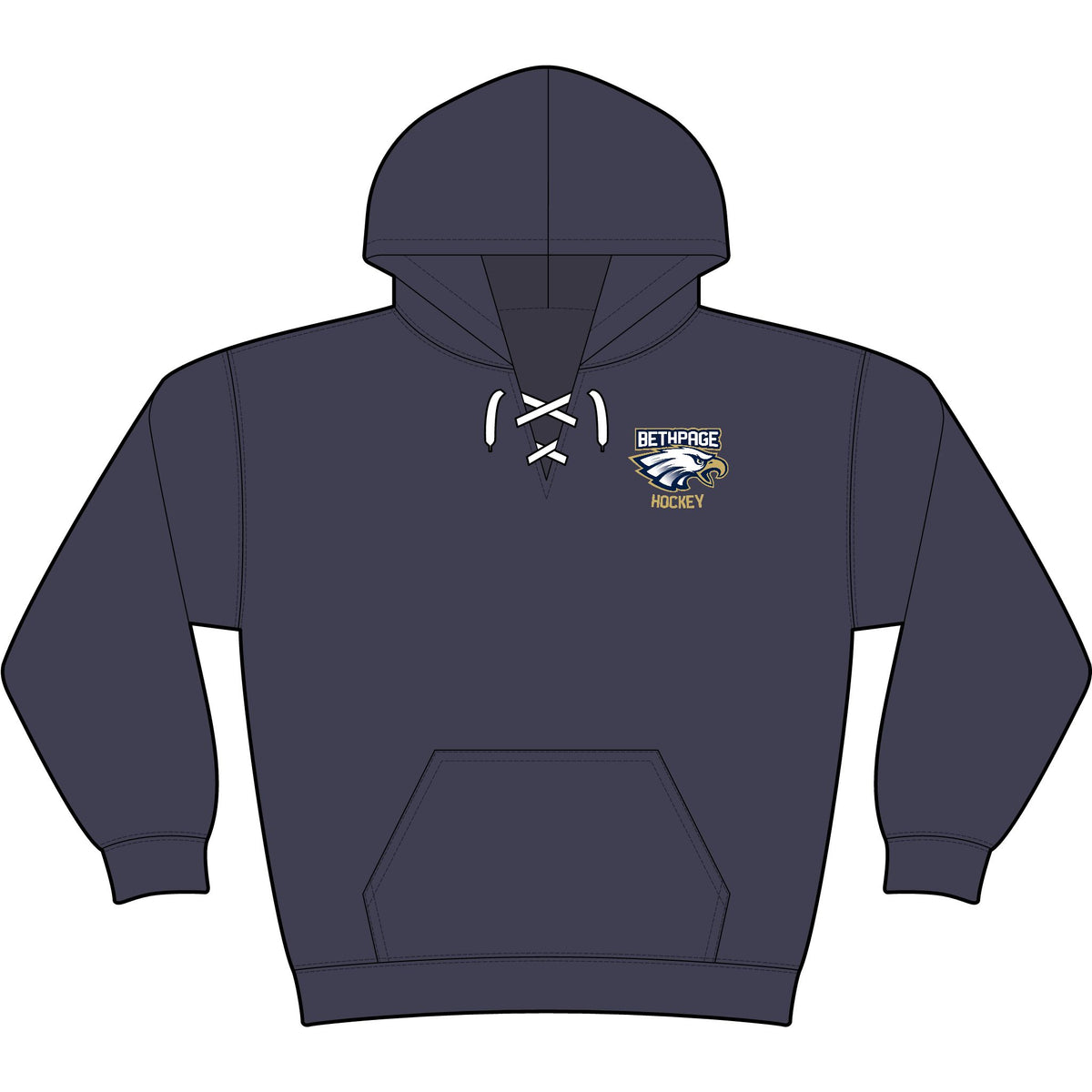 Bethpage Hockey Lace Up Hoodie - Eagle