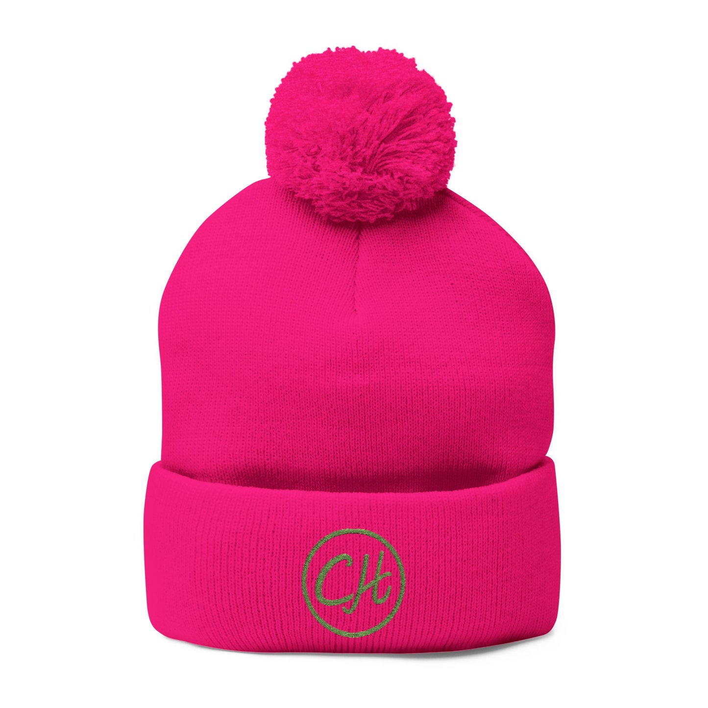 Pom-Pom Knit Cap (Embroidery)