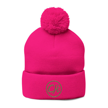 Pom-Pom Knit Cap (Embroidery)