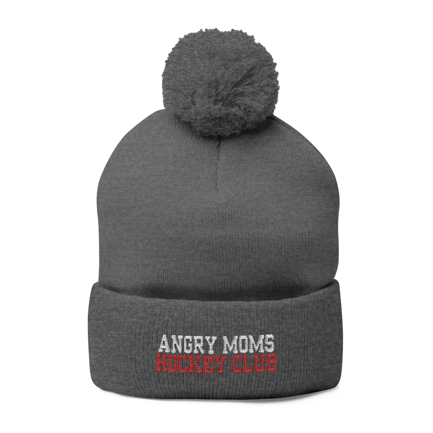 Angry Moms Pom-Pom Knit Cap (Embroidery)