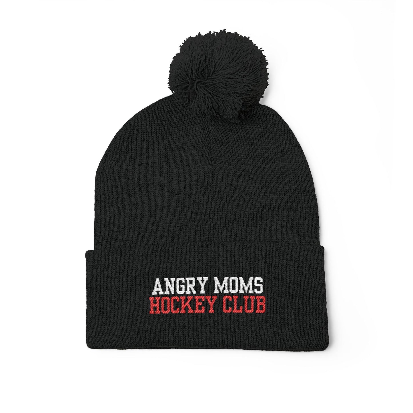 Angry Moms Pom-Pom Knit Cap (Embroidery)