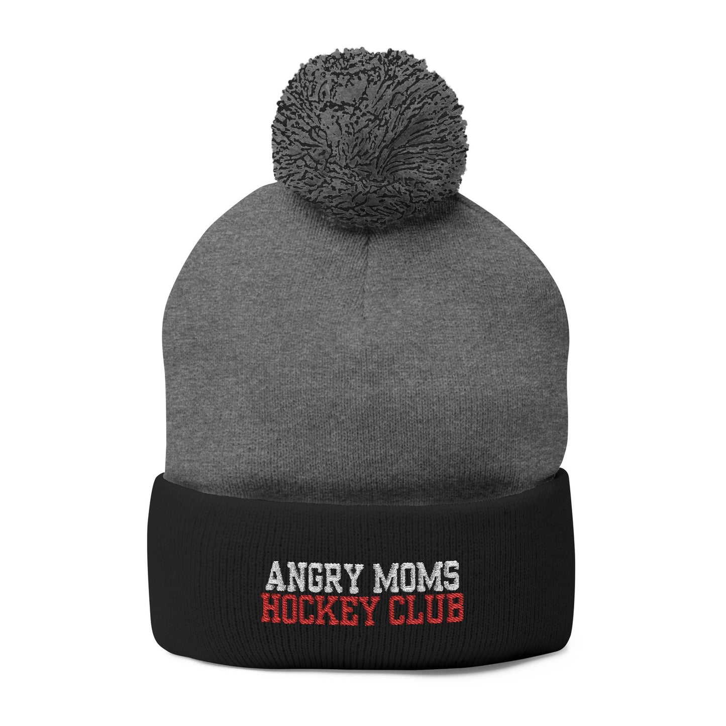 Angry Moms Pom-Pom Knit Cap (Embroidery)