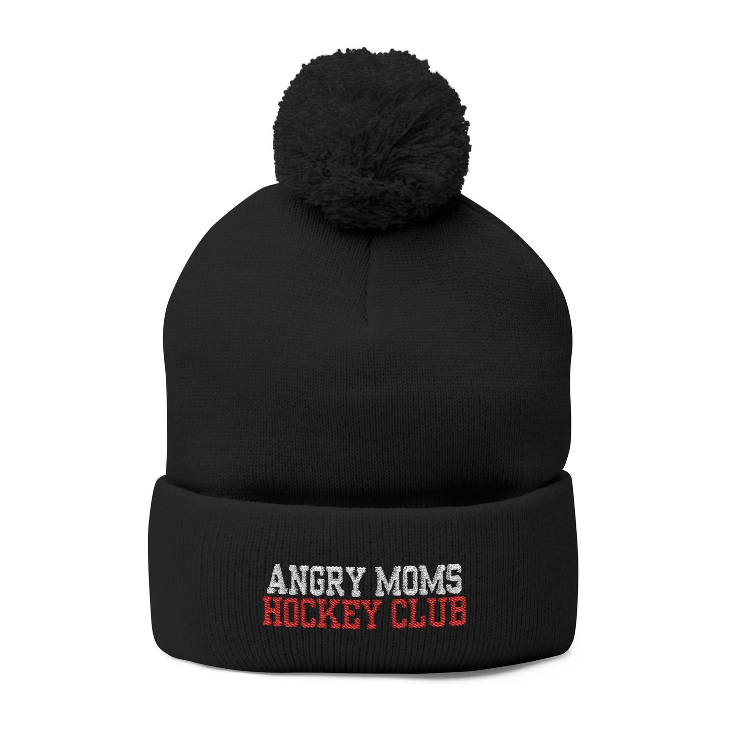 Angry Moms Pom-Pom Knit Cap (Embroidery)