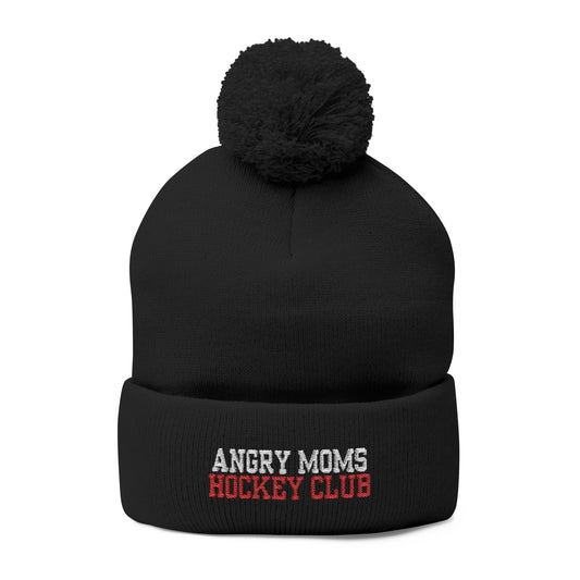 Angry Moms Pom-Pom Knit Cap (Embroidery)