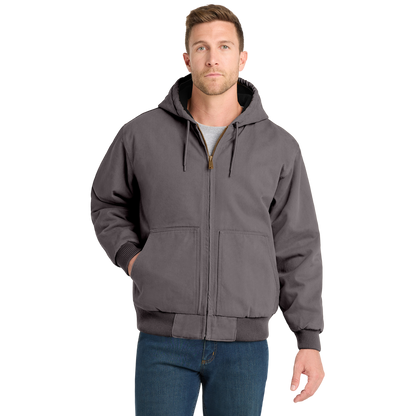 CornerStone® Men's Duck Cloth Hooded Work Jacket (Embroidery)