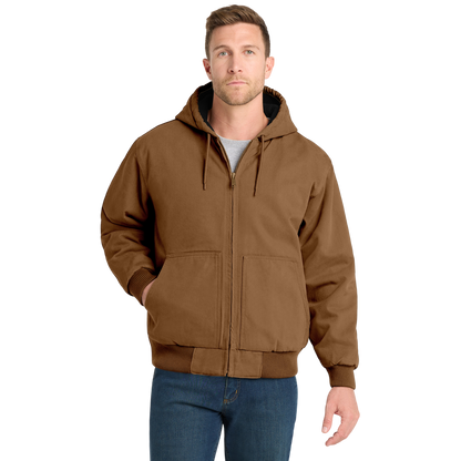 CornerStone® Men's Duck Cloth Hooded Work Jacket (Embroidery)