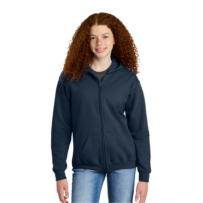 Youth Gildan 18600B Heavy Blend Zipped Hoodie