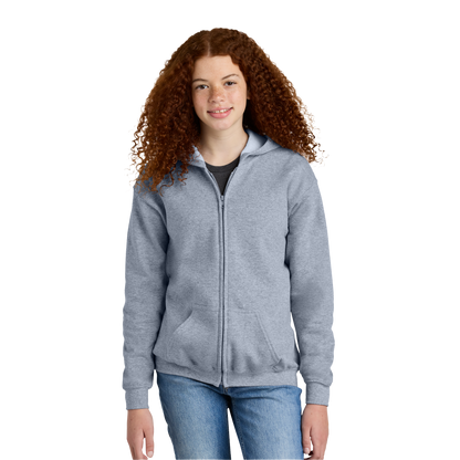 Youth Gildan 18600B Heavy Blend Zipped Hoodie