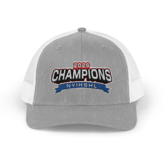 2026 NYIHSHL Champions — Bellmore Merrick Snapback Trucker Cap