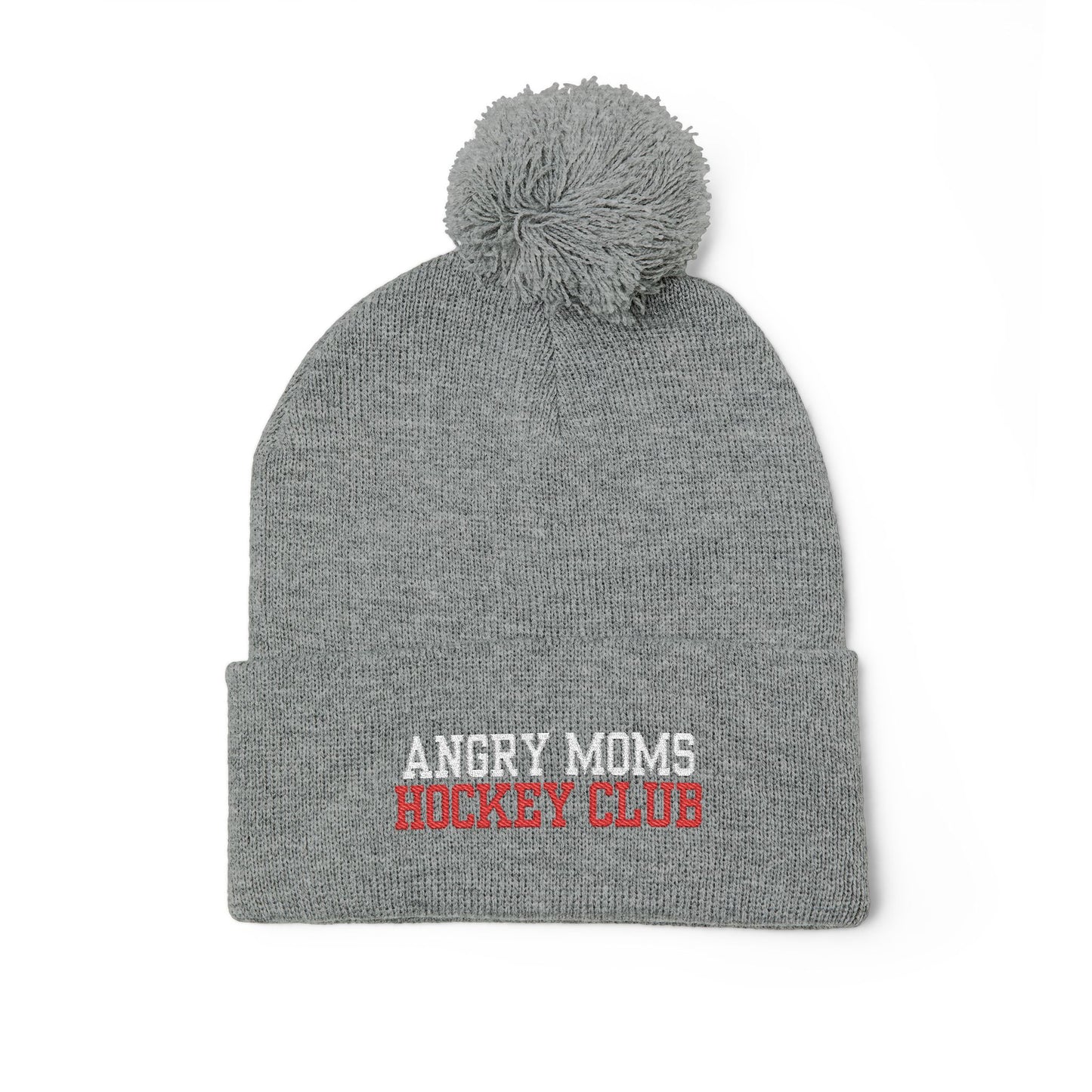 Angry Moms Pom-Pom Knit Cap (Embroidery)