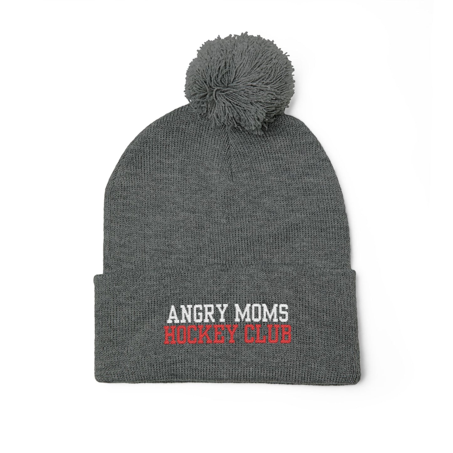 Angry Moms Pom-Pom Knit Cap (Embroidery)