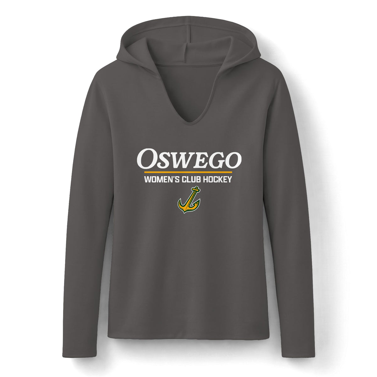Oswego Women's Club Hockey Deep V Long Sleeve Hoodie