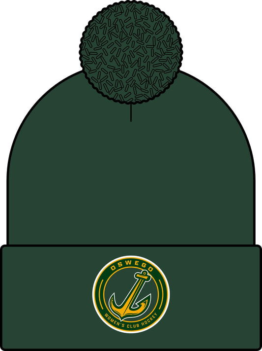 Oswego Women's Club Hockey Heather Pom Beanie