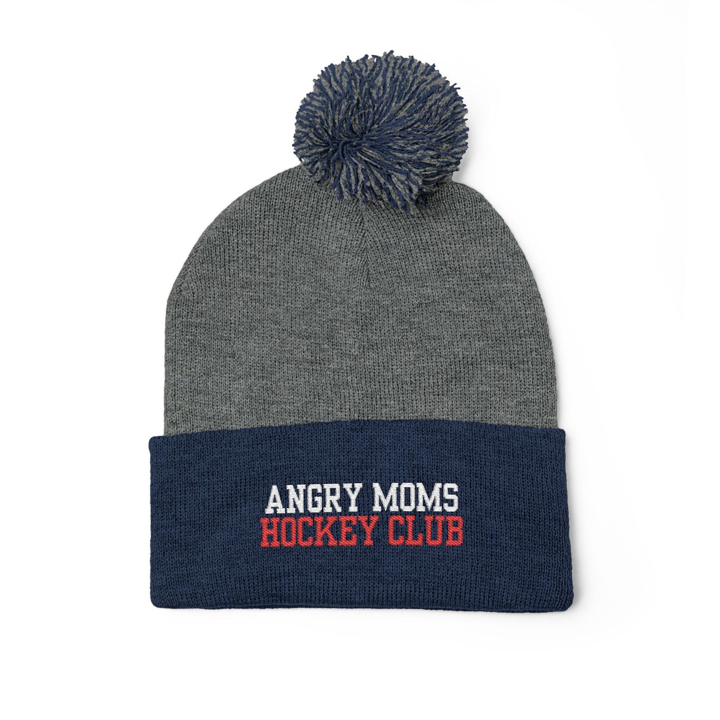 Angry Moms Pom-Pom Knit Cap (Embroidery)